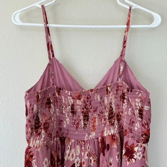 New Eye Shadow floral asymmetric hem twist babydoll empire waist sundress pink M - Picture 9 of 14